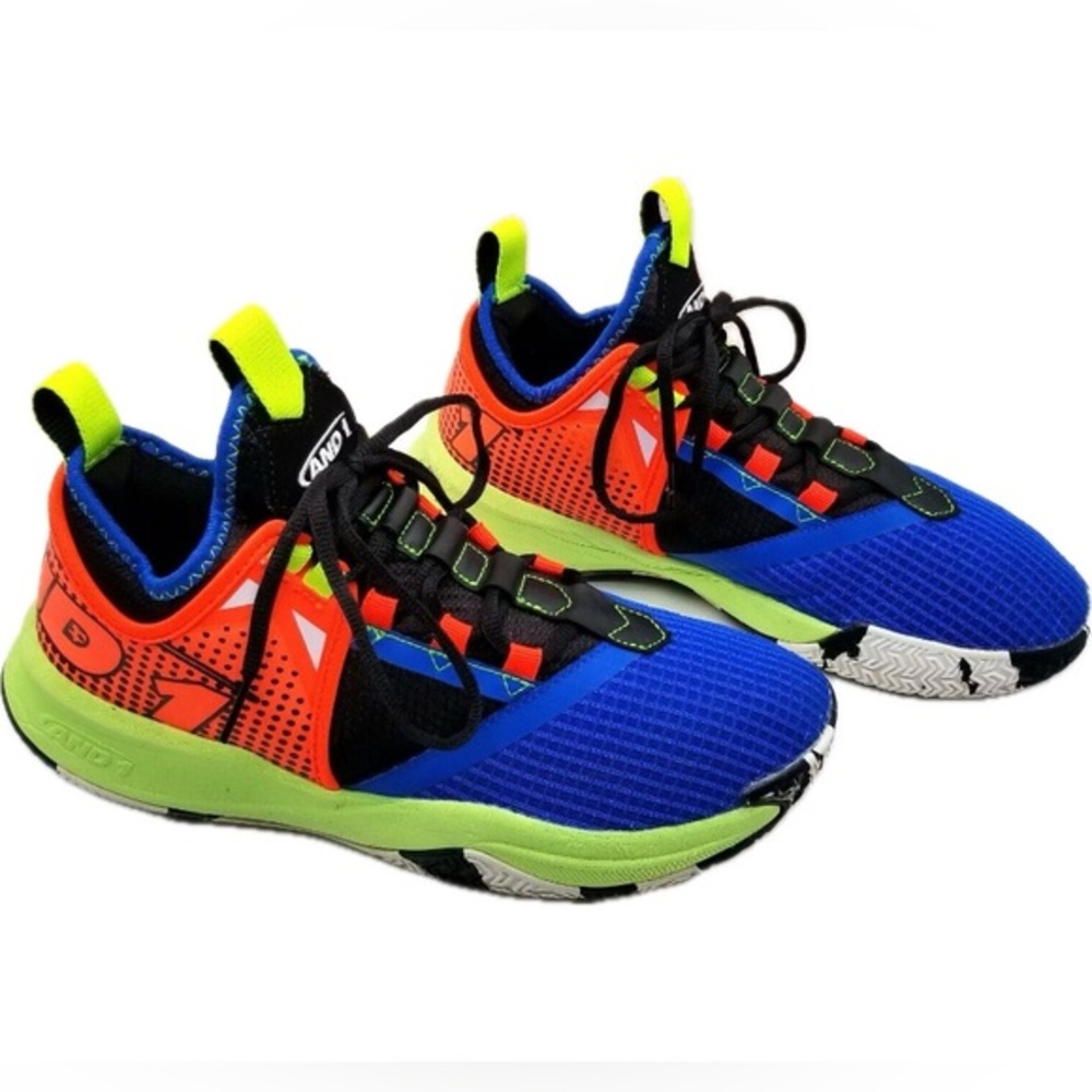 NWOT AND1 Blue and Orange Sneakers Vibrant Design Athletic size 7.5